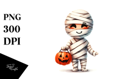 Simple Funny Haloween Clipart with MUMMY PNG Product Image 1
