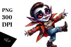 Vampire Jumping with Vintage Wear PNG Product Image 1