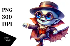 Dancing Vampire in Vintage Wear PNG Product Image 1