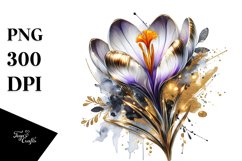 Shiny Crocus Watercolor Clipart Product Image 3