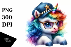 Colorful Director's Cap Unicorn PNG Product Image 1