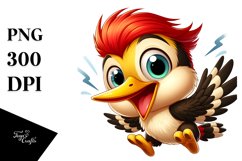 Colorful Baby Woodpecker Cartoon | Sublimation | Clipart Product Image 3