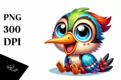 Colorful Crazy Baby Woodpecker | Clipart Product Image 1