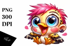Colorful Crazy Baby Woodpecker | Clipart Product Image 1