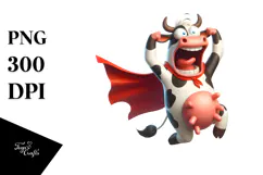 Goofy Cartoon Cow PNG Product Image 1