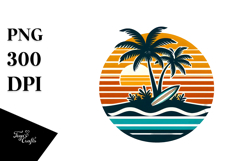 Retro Tropical Tree Surf, 20 oz Tumbler Product Image 1