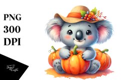 Baby Koala Pumpkin Sublimation Clipart Product Image 3
