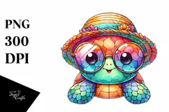 Cute Baby Turtle with Sunglasses | Sublimation | Clipart Product Image 3