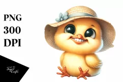 Funny Baby Chick Sitting Sun Hat | Sublimation | Clipart Product Image 1
