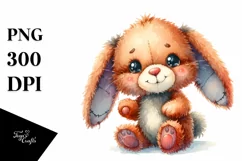 Cute Baby Old Plush Bunny Smiling | Clipart Product Image 3
