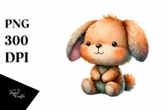 Cute Baby Old Plush Bunny Smiling | Clipart Product Image 1