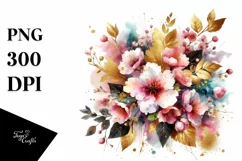 Watercolor Abstract Vibrant Bouquet Clipart Product Image 3
