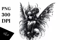 Detailed Gothic Fairy Sublimation Clipart Product Image 3