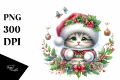 Cute Baby Cat Christmas PNG Product Image 3