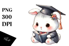 Cute Baby Bunny, Watercolor PNG Product Image 1