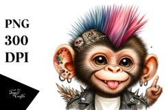 Punk Baby Monkey PNG Product Image 1