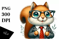 Funny Smiling Squirrel Portrait | Watercolor Clipart Product Image 3