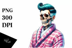 Detailed Vibrant Skeleton Bathrobe Coffee PNG Product Image 1