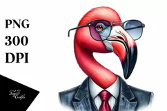 Funny Cute Flamingo Retro Suit | Sublimation Clipart Product Image 3