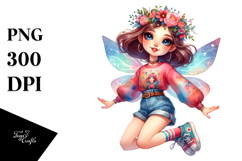 Fairy with Floral Wreath PNG Product Image 1