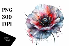 Metallic -Like Abstract Artistic Poppy | Clipart Product Image 1