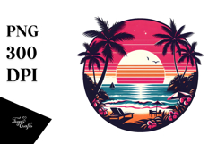 Retro Beach Sunset Tshirt, 20 oz Tumbler Product Image 1