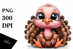 Funny Baby Turkey Sitting | Clipart Product Image 1