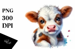 Vase Baby Highland Cow Clipart Product Image 1