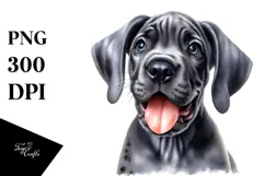 Cute Baby Great Dane with Big Eyes PNG Product Image 1