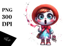 Funny Haunted Doll, Colorful PNG Product Image 1