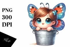 Colorful Smiling Baby Butterfly Clipart Product Image 3
