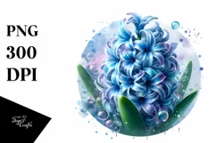 Shiny Hyacinth Watercolor Splash | Clipart Product Image 1