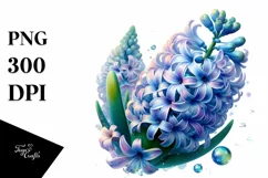 Shiny Hyacinth Watercolor Splash | Clipart Product Image 3