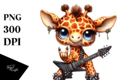 Baby Giraffe with Rocker Look, PNG Product Image 1