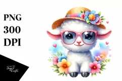 Cute Baby Lamb with Sunglasses | Clipart Product Image 3