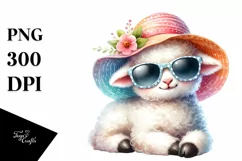 Cute Baby Lamb with Sunglasses | Clipart Product Image 3