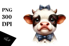 Disgusted Funny Cow PNG Product Image 1