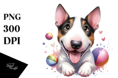 Cute Bull Terrier with Big Eyes PNG Product Image 1