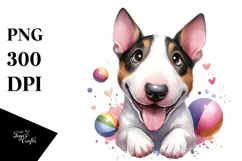 Cute Bull Terrier with Big Eyes PNG Product Image 1