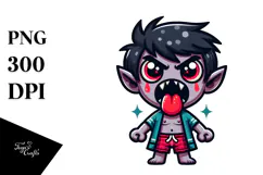 Cartoony Vampire Tongue-Out Face Product Image 1