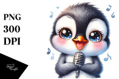 Baby Penguin Singer PNG Product Image 1