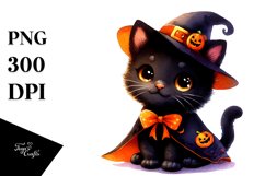 Cute Vibrant Baby Cat for Halloween | Sublimation | Clipart Product Image 1