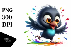 crazy Cartoon Baby Crow Clipart Product Image 1