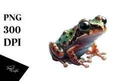 Digital Watercolor Baby Frog PNG Product Image 1