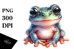 Digital Watercolor Baby Frog, Transparent PNG Product Image 1