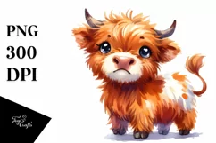 Expressive Funny Highland Cow PNG Product Image 3