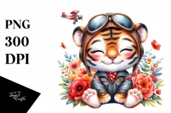 Colorful Baby Tiger Sleeping | Sublimation | Clipart Product Image 3