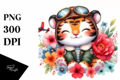 Colorful Baby Tiger Sleeping | Sublimation | Clipart Product Image 3