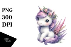 Baby Unicorn with Heather | Clipart Product Image 1