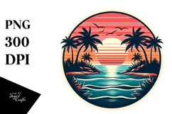 Retro Island Sunset Tshirt, 20 oz Tumbler Product Image 1
